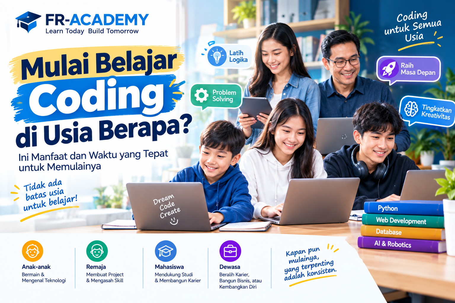 Mulai Belajar Coding di Usia Berapa? Ini Manfaat dan Waktu yang Tepat untuk Memulainya